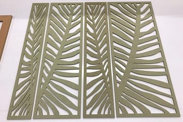 'Leaf pattern' wall mount decoration cut from MDF by CNC machinery